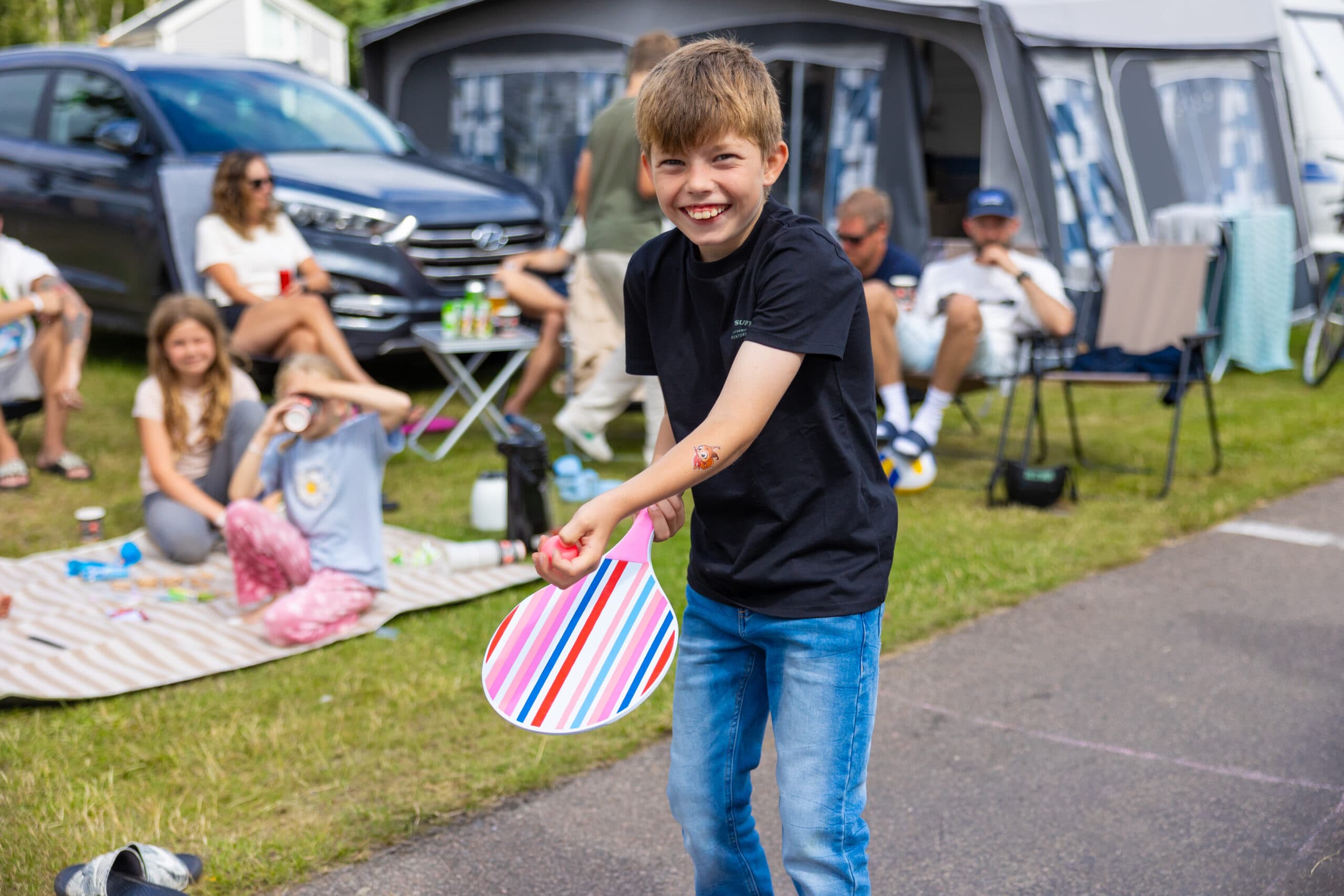 Beach and campsite at First Camp Helsingborg