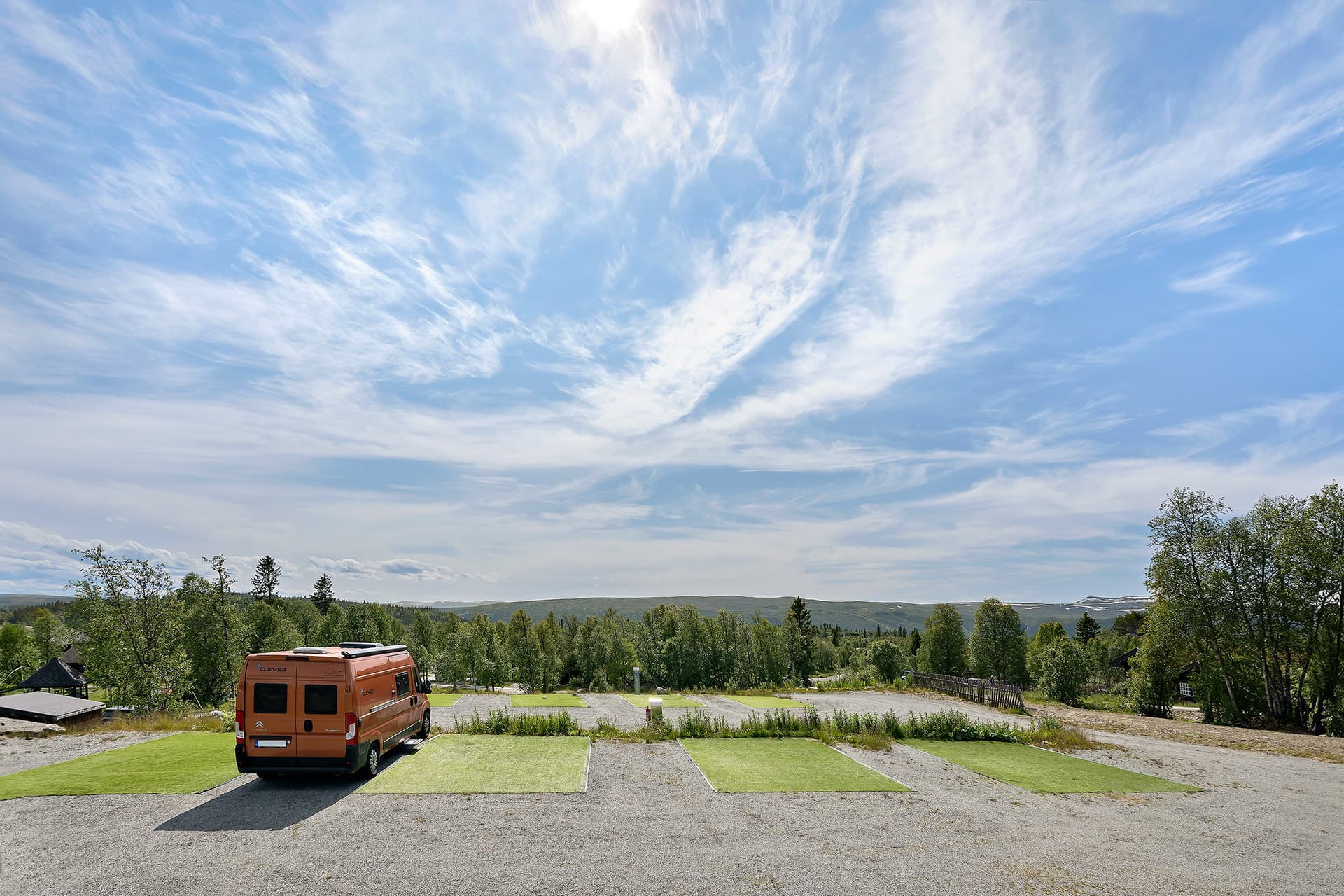 Camperplaatsen in Beitostølen met prachtig uitzicht op de bergen