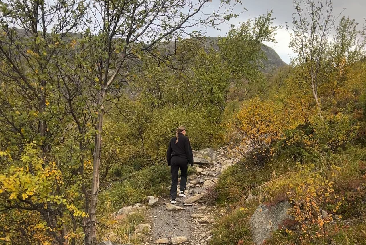 Wandelaar op Knutshøe bij Beitostølen met indrukwekkend berglandschap