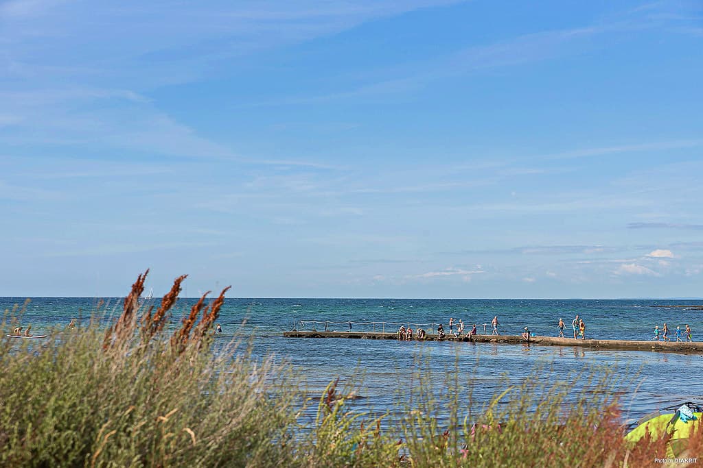 Wandelroute langs de kust bij Torekov in Zweden