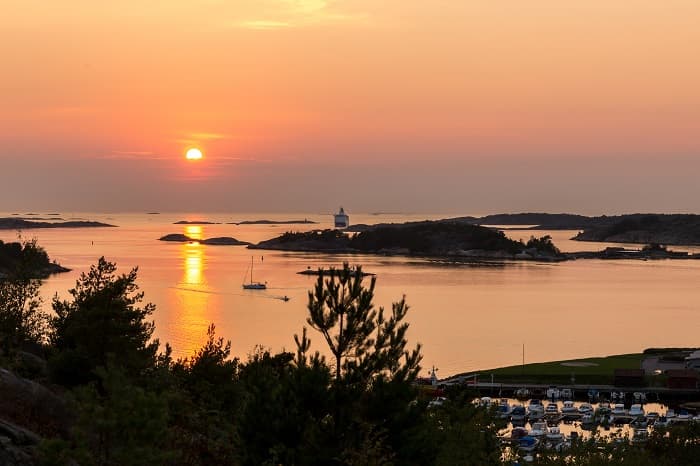 Wandelroute langs de kust bij Strömstad in Bohuslän